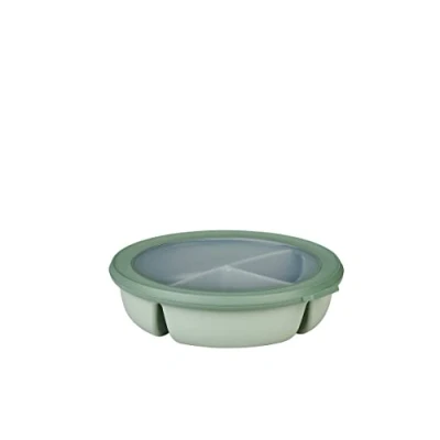 Image of Mepal Bento bowl 3 compartment multibowl round Cirqula Airtight food storage container Separated Meal prep containers &amp; 250 ml, ml 500 Nordic sage