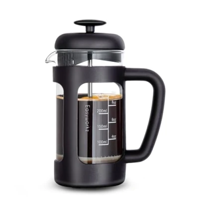 Image of Easyworkz French Press 350ml Coffee Tea Maker with Borosilicate Glass, Soft Grip Handle