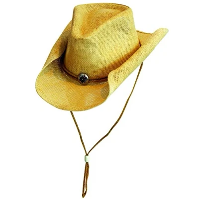 Image of Scippis Sunny Western Cowboy Straw Hat Black Small / Medium