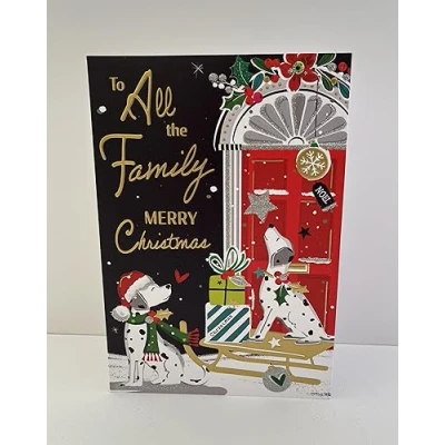 Image of Jonny Javelin All The Family Merry Christmas Card Dalmatians