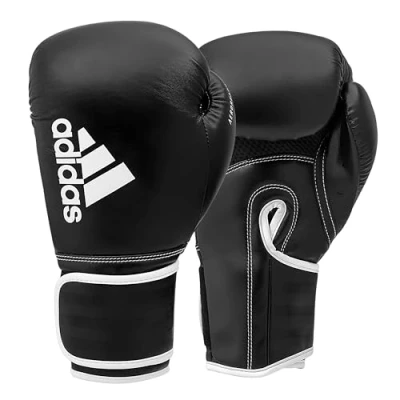 Image of adidas Unisex Adult Hybrid 80 Boxing Gloves, Black/White, 12 oz EU