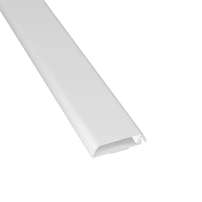 Image of D Line Cable Trunking, Wire Cover for Wall, TV Tidy, Paintable, Self Adhesive, Hinged One Piece Design 60mm (W) x 15mm (H) 40cm Length White