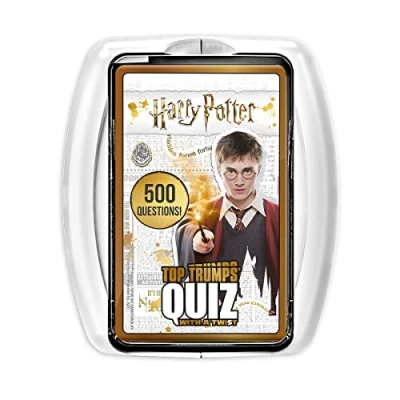 Image of Top Trumps Quiz Harry Potter Game, 500 questions to test your knowledge and memory in the world of Hogwarts, spells, witches &amp; wizards Lord Voldemort, gift toy for Boys Girls aged 8 plus
