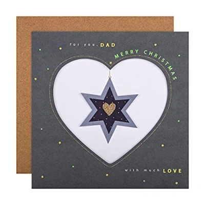 Image of Hallmark Christmas Card for Dad Classic 3D Heart Design