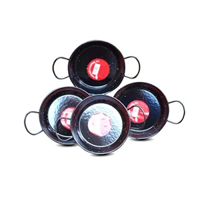 Image of La Valenciana 15 cm Enameled Steel Paella Pan, Black