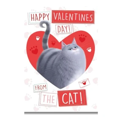 Image of Secret Life Of Pets Valentine&#039;s Day Card, Happy Valentines Day! from the CAT!, Valentine Card Fur Baby