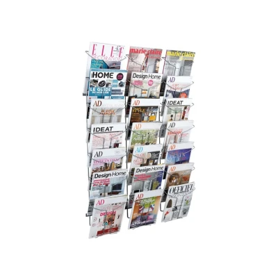 Image of ALBA A4 Wire Display Stand with 21 Compartments Metalic
