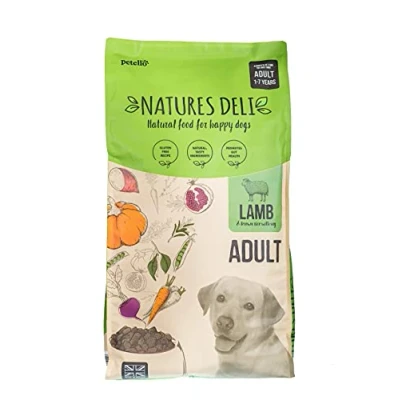 Image of Natures Deli Dry Dog Food for Adult Dogs, Natural Complete Hypoallergenic Suitable All Breeds, Lamb and Rice 12 kg