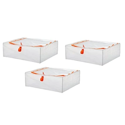 Image of Extra Large Storage Bag Case Plastic Clothes Newspaper Recycling Bags 3 in Pack 55x49x19 cm