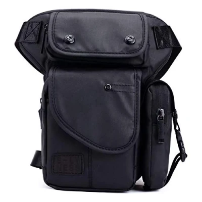Image of Xieben Outdoor Motorcycle Bike Drop Leg Bag for Men Women Thigh Waist Fanny Pack Mens Multi Function Outdoors Travel Sports Riding Cycling Fishing Camping Hiking Black