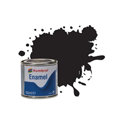 Image of Humbrol Model Paint AQ0033 No 33 Matt Black Tinlet 2 (50ml), Enamel Paints for Models, Plastic, Metal, Wood, Glass, Ceramics and More, Touch Up Hobby Craft Kits