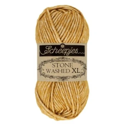 Image of Scheepjes 1665 849 Washed Cotton Yarn XL Jasper Yellow 1 x 50 g