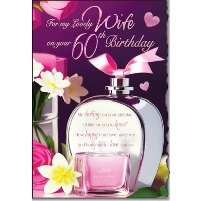 Image of For My Lovely Wife On Your 60th Birthday Card