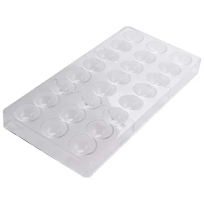 Image of Ksrnsne 24 Holes Semi Sphere Chocolate Mould Polycarbonate Bar Mold Half Ball Candy Maker Bakeware