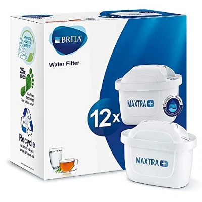 Image of BRITA S1330 MAXTRA+ water filter cartridges, compatible with all jugs for chlorine and limescale reduction, 12 pack