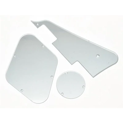 Image of KAISH Silver Mirror LP Standard Pickguard and Rear Control Plate Switch Cavity Covers for Les Paul Made in USA