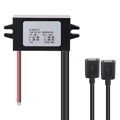 Image of DC Converter Module Voltage 12V to 5V 3A 15W USB Buck Regulator Step Down Car Power with Double Interface Output Adapter
