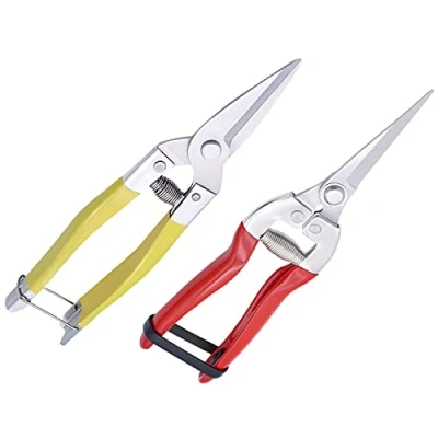 Image of Garden Pruning Shears Gardening Scissors Snips Micro Tip Hand Secateurs Clippers Leaf Trimmer for Bonsai Plant Trimming Fruit Vegetable Lettuce and Harvesting Hedge