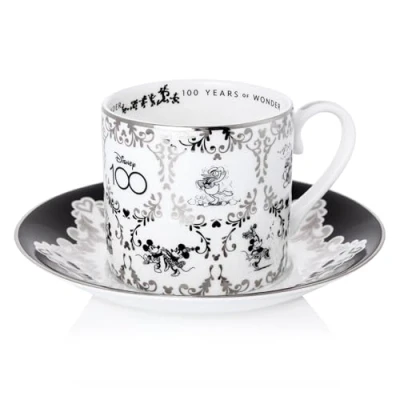 Image of The English Ladies Co Disney 100 Years Mickey Cup and Saucer, Fine Bone China, 15 x 7.5 cm, Multicolor