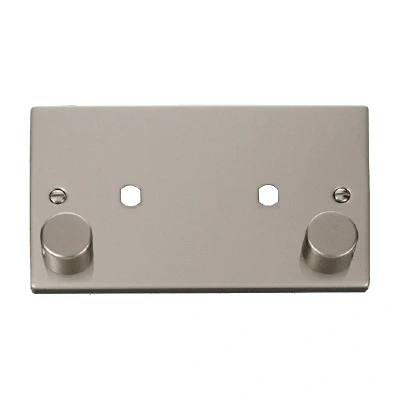 Image of Click Deco 2 Gang Dimmer Mounting Unfurnished Plate and Knob (1630W Max) Pearl Nickel
