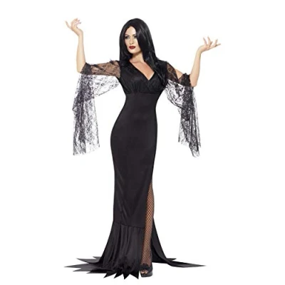 Image of Smiffys Immortal Soul Costume, Black with Dress, Halloween Adult Fancy Vampire Dress Up Costumes