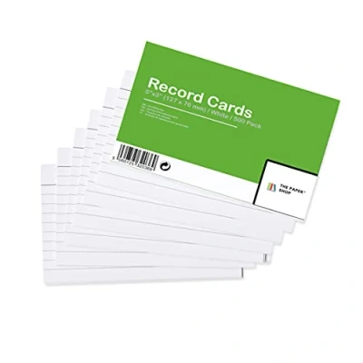 Image of [500 Pack] Flash Cards Revision White 5x3 Lined Record Ideal for Study, Revision, Index Organizing and Memorizing Information