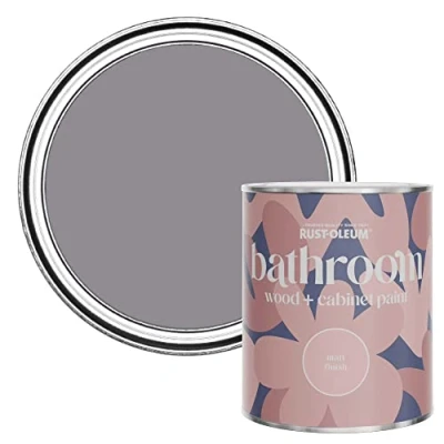 Image of Rust Oleum Purple Moisture Resistant Bathroom Wood and Cabinet Paint in Matt Finish IRIS 750ML