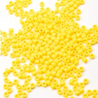 Image of Gxueshan 1000 Pcs Acrylic Yellow Pony Beads 6x9mm Bulk for Friendship DIY Bracelet Necklace Jewelry Making Earring Hair Braiding Kandi