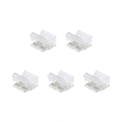 Image of G.W.S® Solderless Strip to Wire Straight Connectors, for 12mm Wide 6 Pin RGB+CCT LED COB Lights, Pack of 5