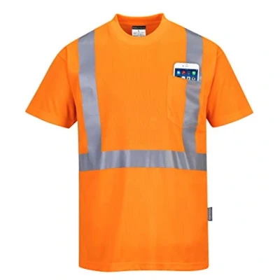 Image of Portwest Hi Vis Pocket T Shirt , Size: XL, Colour: Orange, S190ORRXL