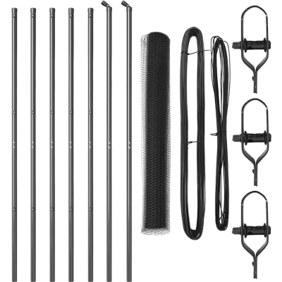 Image of vidaXL Hexagon Fence Grey 1x10 m Steel