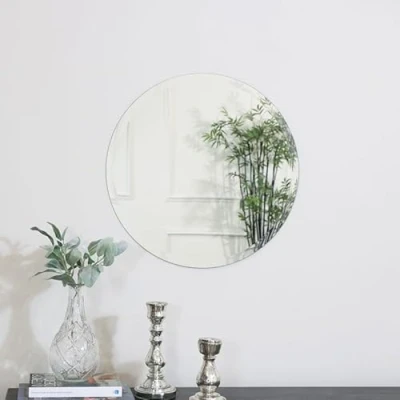 Image of Melody Maison Round Frameless Bevelled Mirror 50cm x