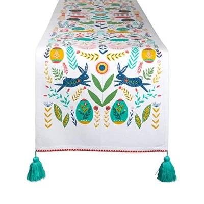 Image of DII Kitchen Tabletop, Cotton, Easter Folk, Table Runner, 14x72