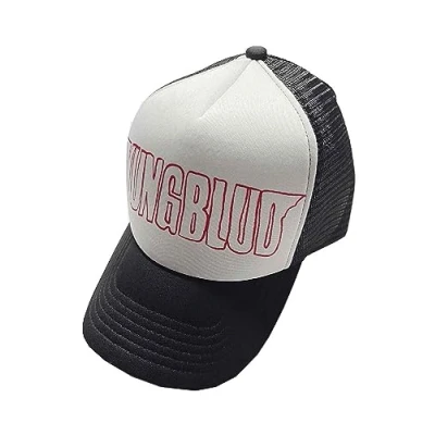 Image of Yungblud Baseball Cap Red Logo Outline Official Black Trucker One Size