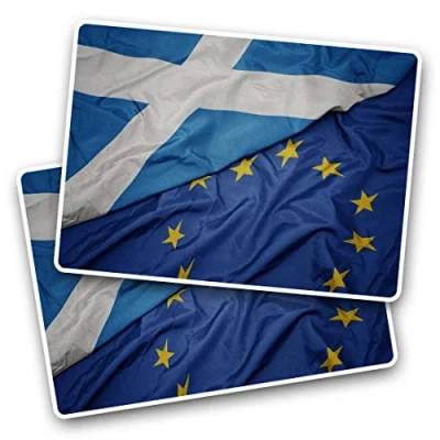 Image of Rectangle Stickers(Set of 2) 7.5cm EU Scottish Flag Scotland Europe Fun Decals for Laptops,Tablets,Luggage,Scrap Booking,Fridges, 44981