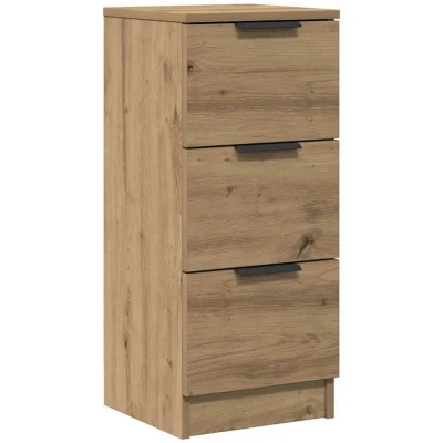 Image of vidaXL Sideboard/Cupboard Side Cabinet Highboard Artisan Oak Engineered Wood 3 Drawers 30x30x70 cm Living Room/Bedroom/Office Use