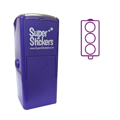 Image of SuperStickers Traffic Light Pre Inked Stamper Purple, 28mm