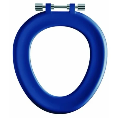 Image of Twyford Sa1306Be Sola 350 Full Toilet Seat Ring Top Fix Stainless Steel Hinge Blue