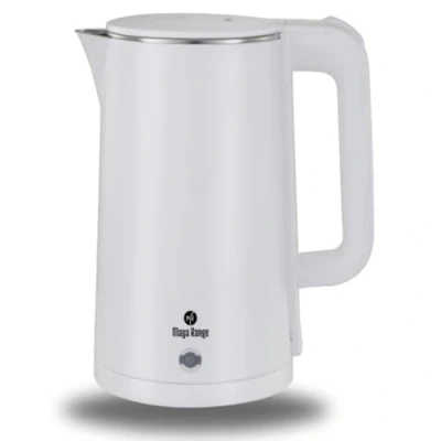 Image of Maya Range 1.8L Cordless Electric Kettle, 2.2kW Fast Boil, Black Premium Plastic, Removable Anti Scale Filter, Push Button Lid, Perfect Pour Spout, Stainless Steel Interior (Black) (White)