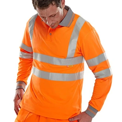 Image of POLO SHIRT LONG SLEEVED ORANGE XXXXXL