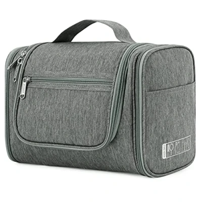 Image of Large Hanging Toiletry Wash Bag Travel Makeup Cosmetic Organizer for Men Women by WANDF (Denim Grey)