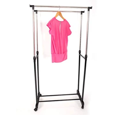 Image of wenyuyu Clothes Rail with Wheels, Adjustable Garment Coat Rack, Hanging Stand Shoe Shelf