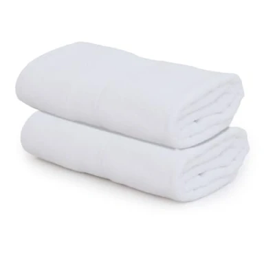 Image of Sweet Needle Extra Large 2 Pack Bath Sheets Towels (100 x 150 cm) 100% Cotton, Highly Absorbent, Quick Dry, Heavy Weight ideal for Hotel, Bathroom, Shower, Spa, Beach, Pool &amp; Daily Use (White)