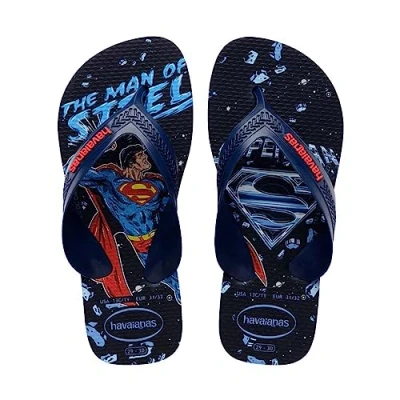 Image of Havaianas Unisex Kids Max Herois Flip Flop, Navy Blue Ruby Red, 10/11 UK Child
