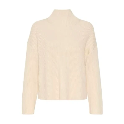 Image of Part Two Women&#039;s Pullover Oversized Fit Long Sleeves Rib Knit Funnel Neck, Whitecap Gray, XL