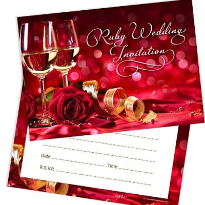 Image of Olivia Samuel 20 x Ruby Anniversary Invitations 40th Wedding from Ready to Write with Envelopes