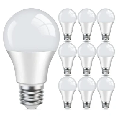 Image of LEDYA E27 LED Light Bulb, 9W Edison Screw Bulbs, A60 Replaces 60W Incandescent 6000K Warm White, 806 Lumen, Bulb for Floor Lamp Table Lamps, Non Dimmable, 10 Pack