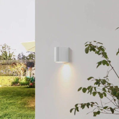 Image of Prios Irfan outdoor wall light round white 10 cm