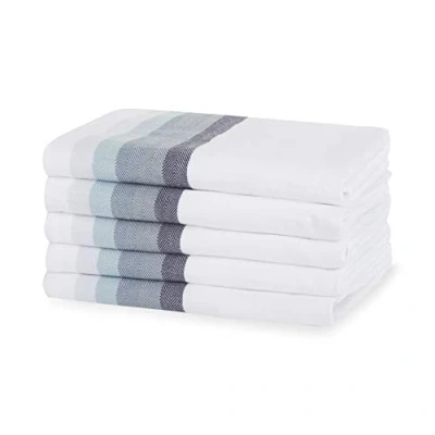 Image of Sticky Toffee 100% Cotton Tea Towel Multicoloured Grey Herringbone Stripe Pattern, Pack of 5 Kitchen Set Absorbent, Strong, Quick Dry Home &amp; Bathroom Accessories