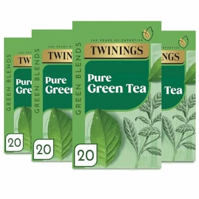Image of Twinings Pure Green Tea 80 Bags (Pack of 4 x 20 Bags)